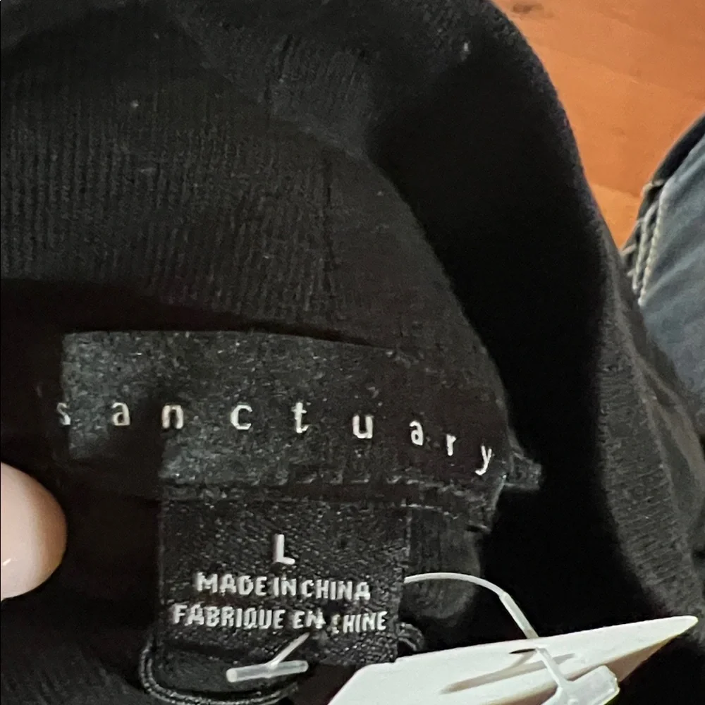 Sanctuary Black Long Sheer Sleeve Top - Picture 4 of 7